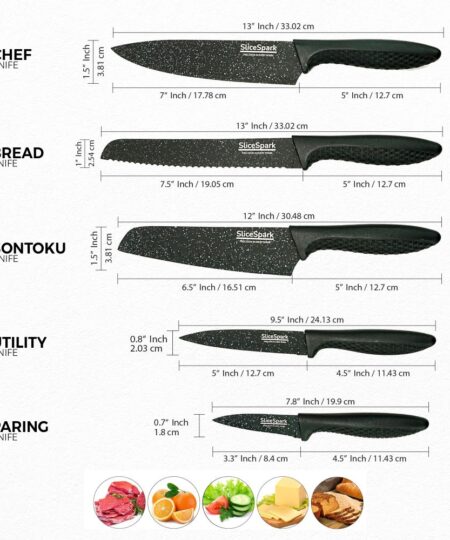 Dimensional Specifications for Slice Spark Santoku Knife