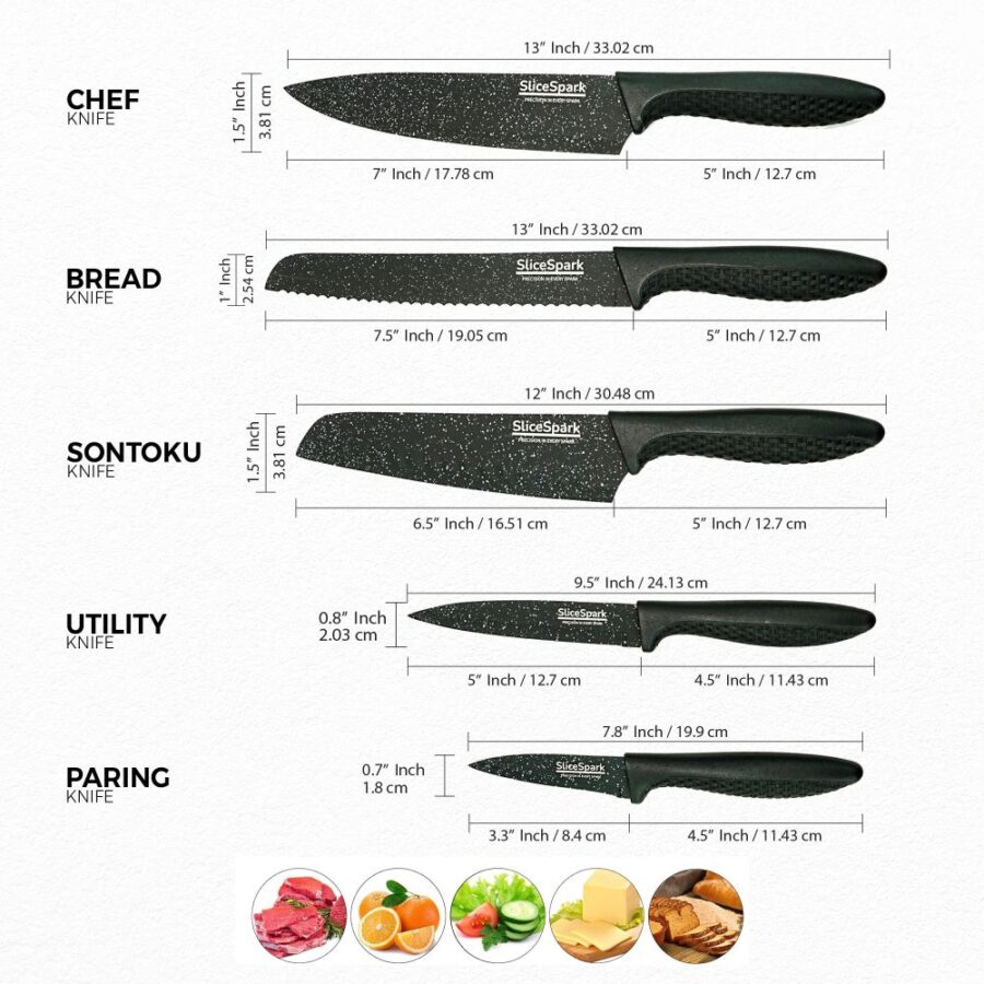 Dimensional Specifications for Slice Spark Santoku Knife